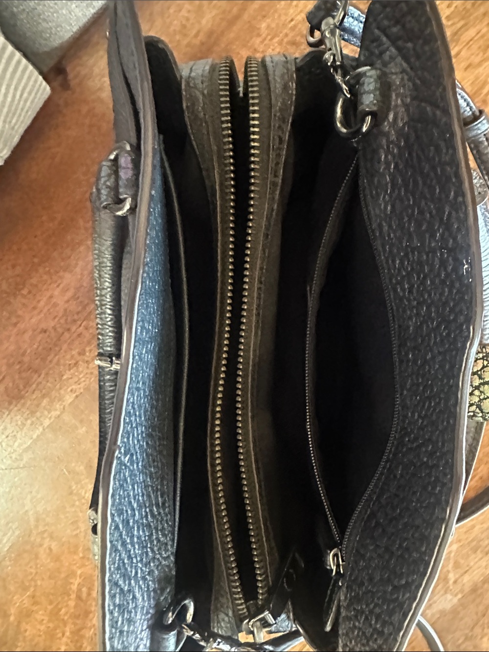 Coach metallic Plum Pebbled Leather Satchel Handbag - Picture 3 of 3